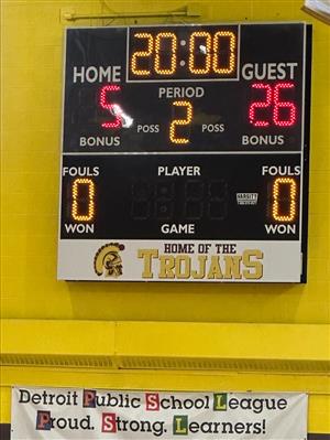 scoreboard showing a 25-26 win